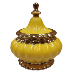 Sopera Porcelana Ochun 29 x 24 cm (Amarillo con dorado) 12 in